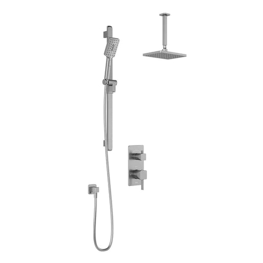 Kalia SquareOne TD2 (Valve Not Included) AQUATONIK T/P with Diverter Shower System with Vertical Ceiling Arm- Chrome