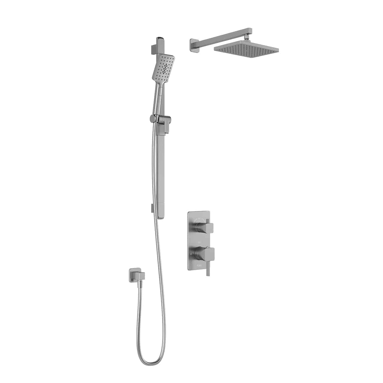 Kalia SquareOne TD2 : Aquatonik T/P with Diverter Shower System 10" Shower Head with Wall Arm -Chrome