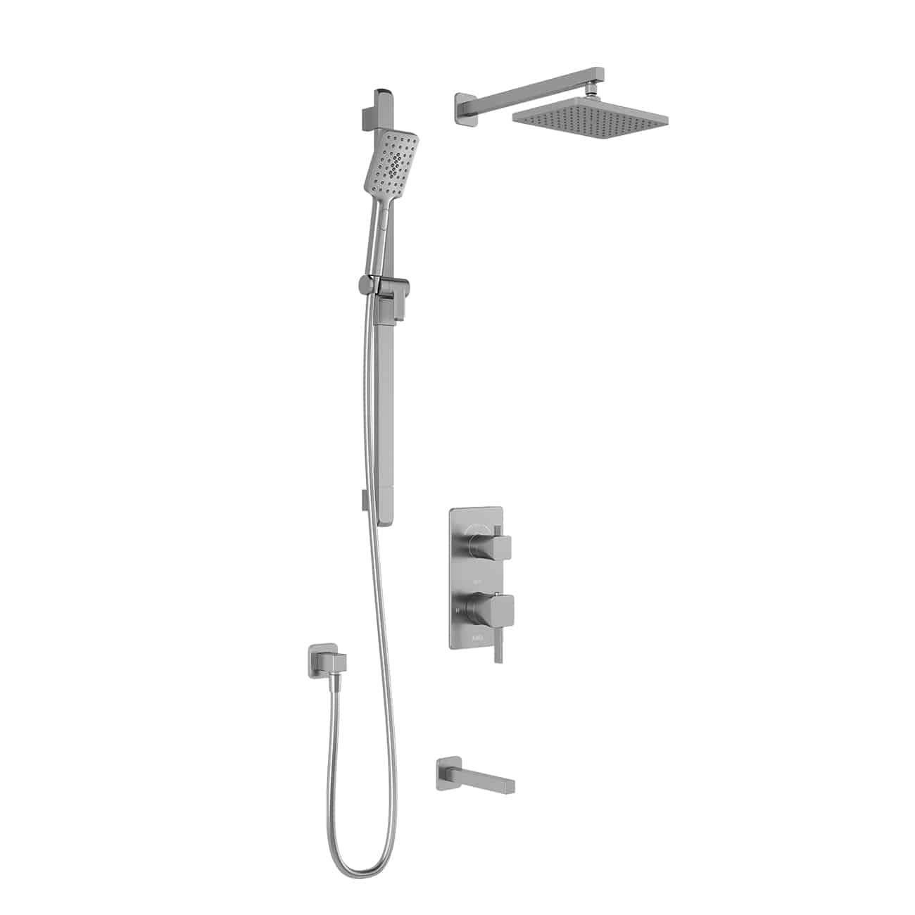 Kalia SquareOne TD3 (Valve Not Included) AQUATONIK T/P with Diverter Shower System with 10-1/4" Shower Head and Wall Arm -Chrome