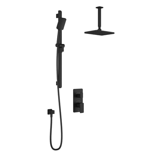 Kalia - Kareo TD2 (Valve Not Included) : Aquatonik T/P With Diverter Shower System With Vertical Ceiling Arm - Matte Black