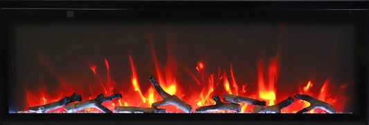 Amantii Bi-slim Electric Fireplaces – Built-in Only With Black Steel Surround