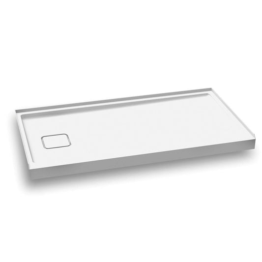 Kalia KOVER 60" x 32" Rectangular Acrylic Shower Base with Left Drain and Integrated Tiling Flange on 3 Sides