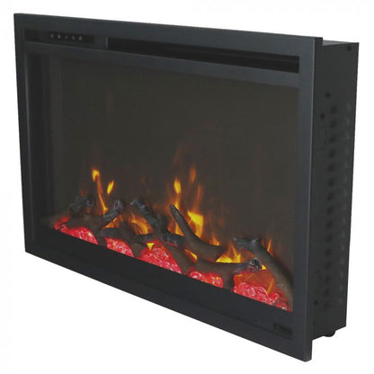 Remii - Classic Xtraslim Smart Electric - 30" WiFi Enabled Fireplace, Featuring a MultiFunction Remote Control, Multi Speed Flame Motor