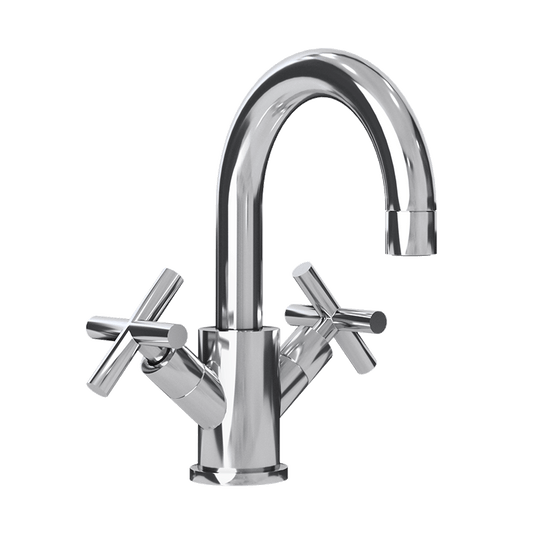 Rubi Alex 9" Washbasin Faucet With Cross Handles With Drain- Chrome - Renoz