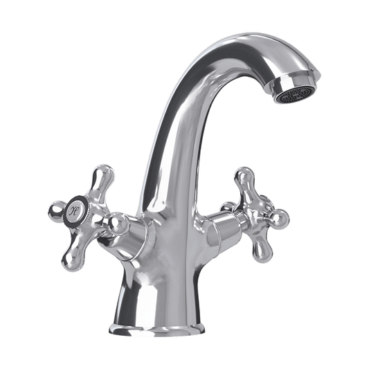 Rubi Jade 7" Washbasin Faucet With Cross Handles With Drain - Renoz
