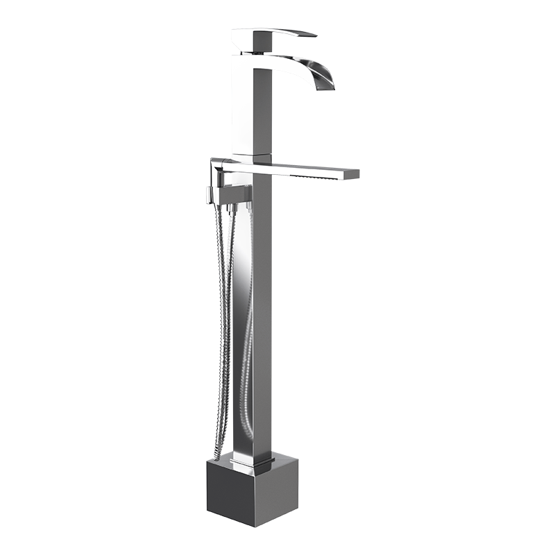 Rubi Kaskad 34" Freestanding Bathtub Faucet- Chrome - Renoz