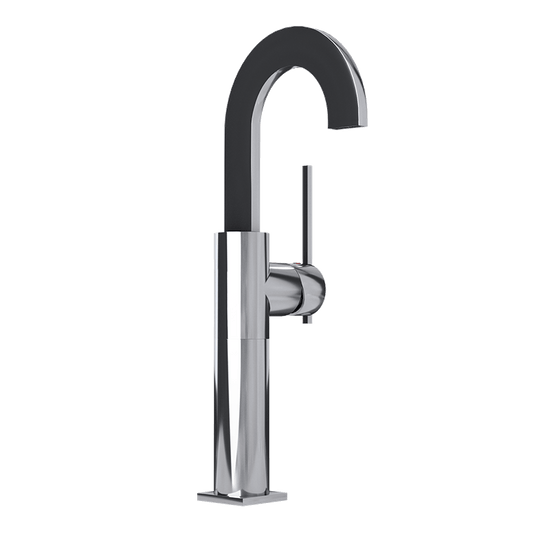 Rubi Gabriella Raised Single Lever Washbasin Faucet With Drain- Chrome - Renoz