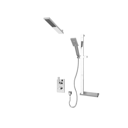 Rubi Kali 1/2 Thermostatic Shower Kit With With Straight Wall-mounted Shower Head - Chrome - Renoz