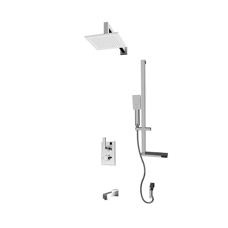 Rubi Kali 1/2 Inch Thermostatic Shower Kit With 8" Square Shower Head- Nickel