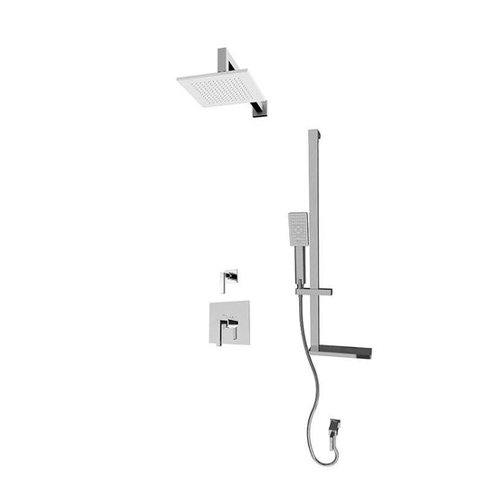 Rubi Jawa 3/4 Inch Thermostatic Shower Kit With Square Hand Shower - Chrome - Renoz