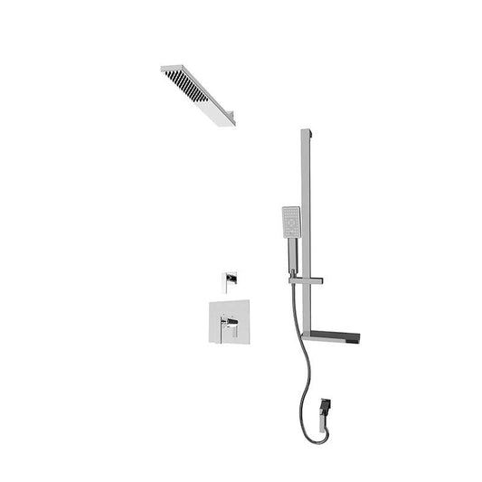 Rubi Kali 3/4 Inch Thermostatic Shower Kit With With Straight Wall-mounted Shower Head - Chrome - Renoz