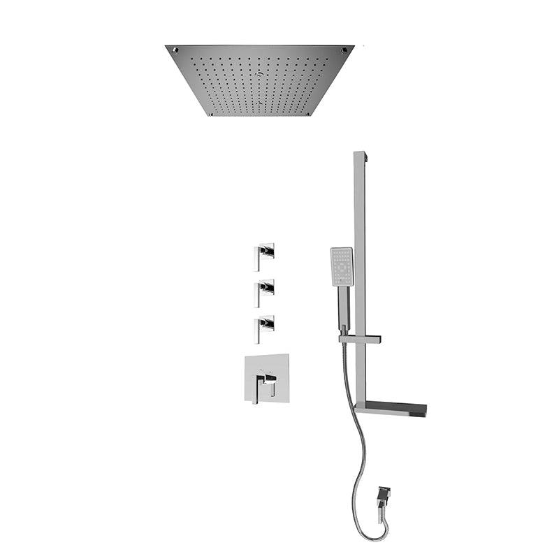 Rubi Jawa 3/4 Inch Thermostatic Shower Kit With Built in Shower Head - Chrome - Renoz