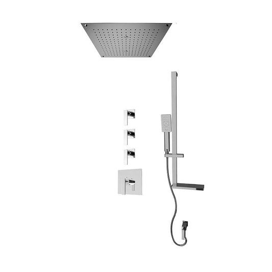 Rubi Kali 3/4 Inch Thermostatic Shower Kit With Built in Shower Head - Chrome - Renoz
