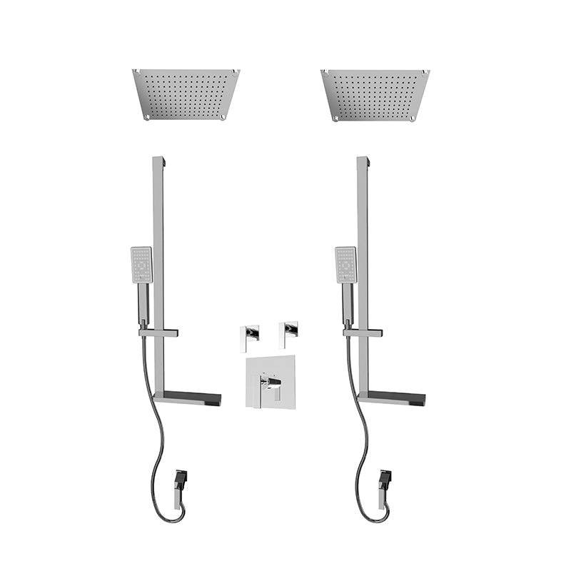 Rubi Kali 3/4 Inch Dual Thermostatic Shower Kit With 10" Built-in Shower Head - Chrome - Renoz