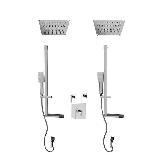 Rubi Kali 3/4 Inch Dual Thermostatic Shower Kit With 10" Built-in Shower Head - Chrome - Renoz