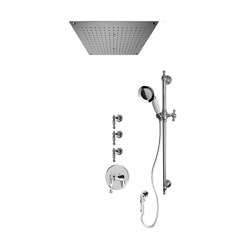 Rubi Qabil 3/4" Thermostatic Shower Kit With Built in Shower Head, Two-zone Control and Mist - Chrome - Renoz