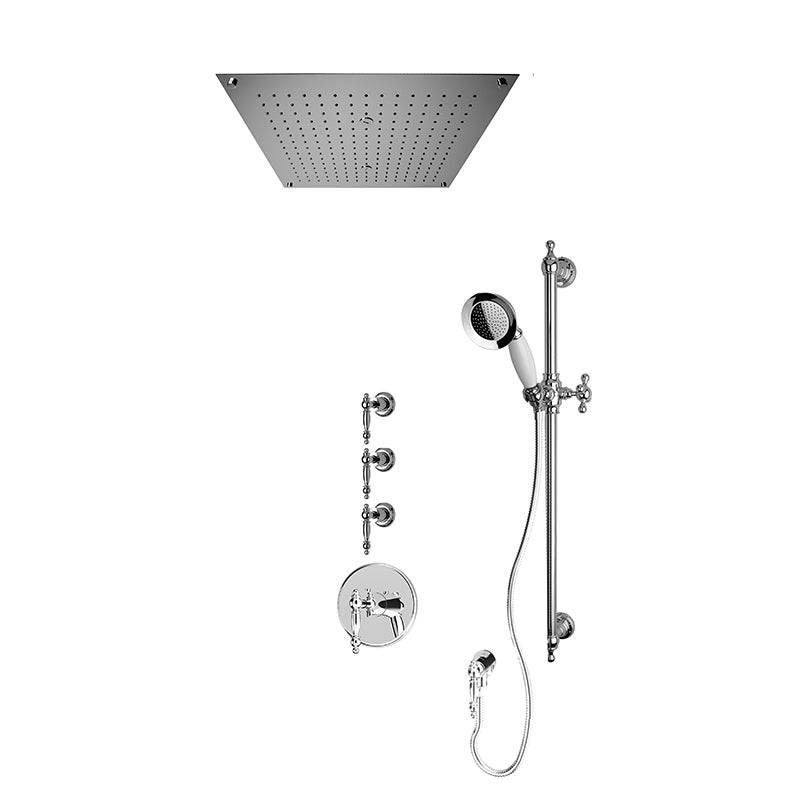 Rubi Saïda 3/4'' Thermostatic Shower Kit With Built in Shower Head, Two-zone Control and Mist - Chrome - Renoz