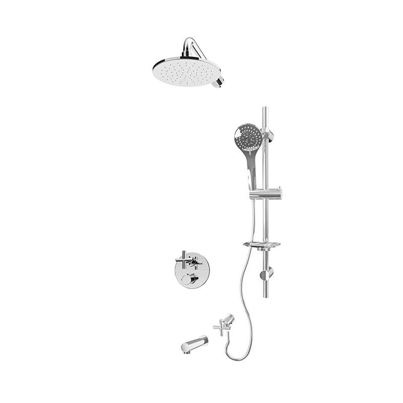 Rubi 1/2 Inch Thermostatic Shower Kit With 8" Round Shower Head and Hand Shower - Renoz