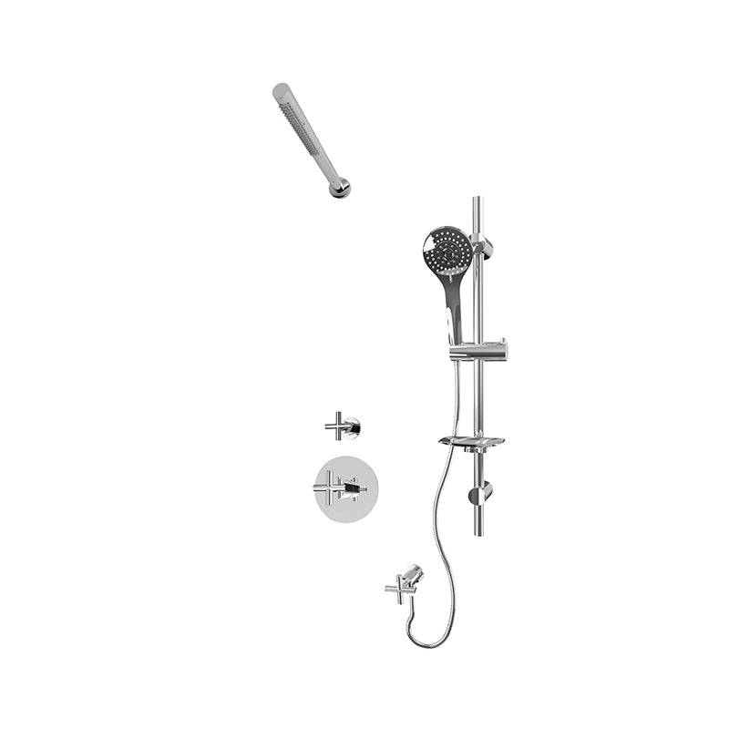 Rubi 3/4 Inch Thermostatic Shower Kit With Straight Wall Mount Shower Head - Renoz