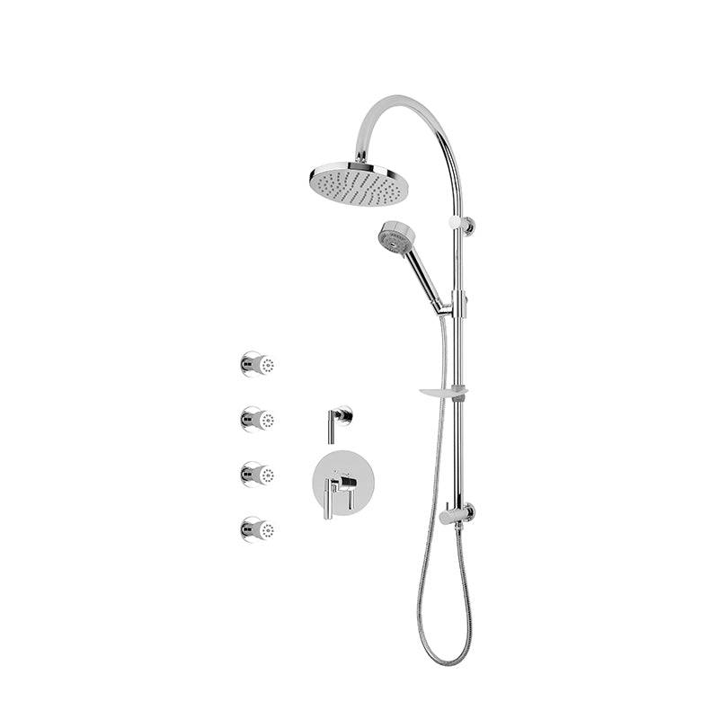 Rubi 3/4 Inch Thermostatic Shower Kit With 8" Round Shower Head and Body Jet - Renoz