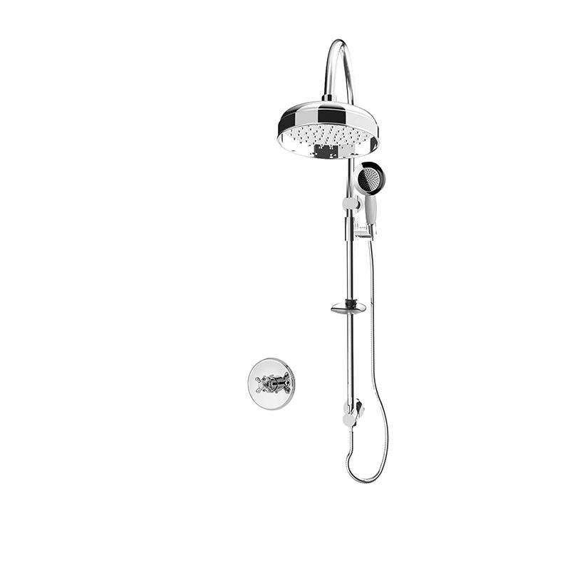 Rubi Jade Pressure Balanced Shower Kit With 9" Round Shower Head and Hand Shower - Chrome - Renoz