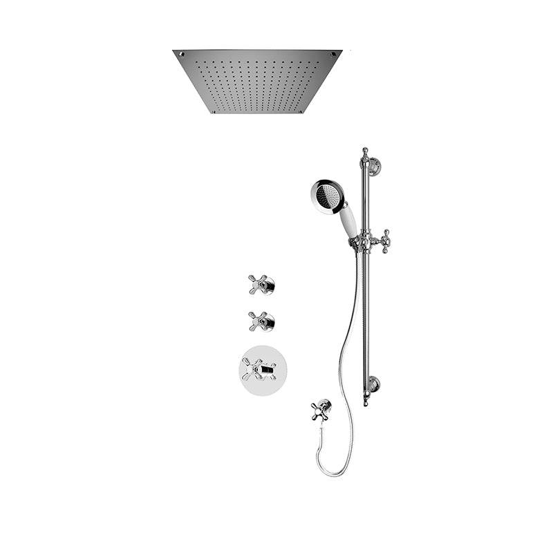 Rubi Jade 3/4 Inch Thermostatic Shower Kit With Built in 18" Shower Head and Hand Shower - Chrome - Renoz
