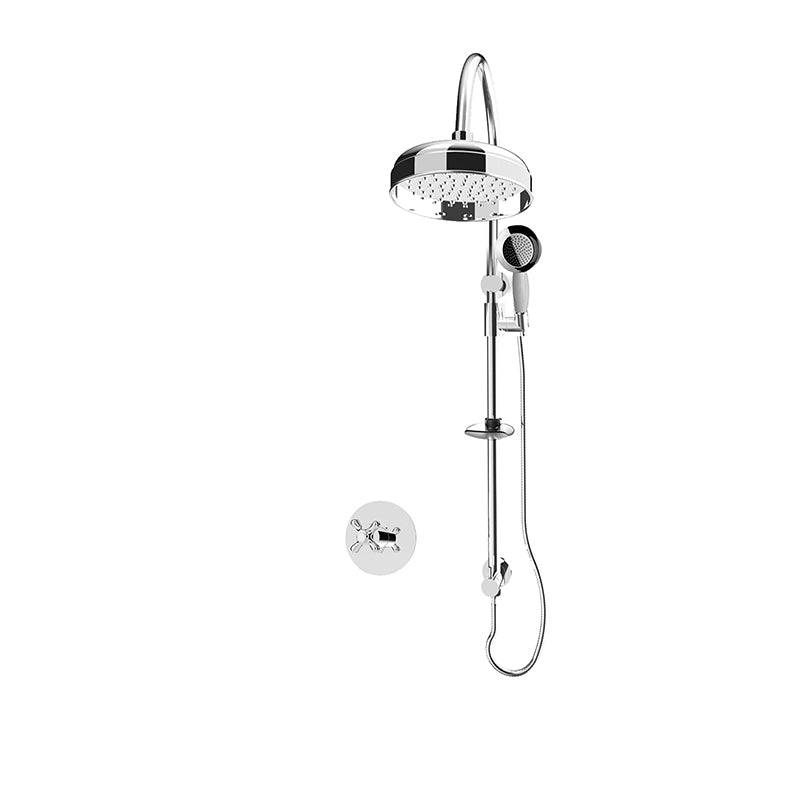 Rubi Jade 3/4 Inch Thermostatic Shower Kit With 9" Round Shower Head and Hand Shower - Chrome - Renoz
