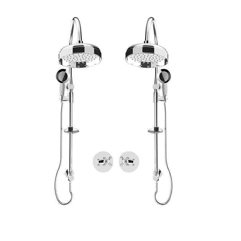 Rubi Jade 3/4 Inch Dual Thermostatic Shower Kit With 9" Round Shower Head and Hand Shower - Chrome - Renoz