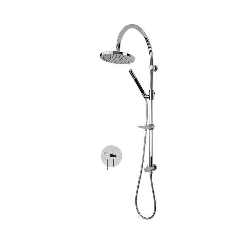 Rubi Kronos Pressure Balanced Shower Kit With Round Shower Head and Straight Hand Shower - Chrome