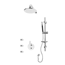 Rubi Kronos 1/2 Inch Thermostatic Shower Kit With Round Wall Mount Shower Head and Body Jet - Chrome