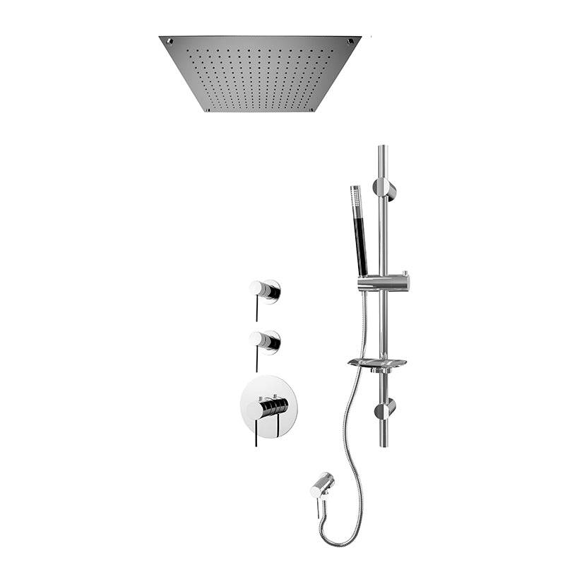 Rubi Kronos 3/4 Inch Thermostatic Shower Kit With Built in Shower Head - Chrome - Renoz