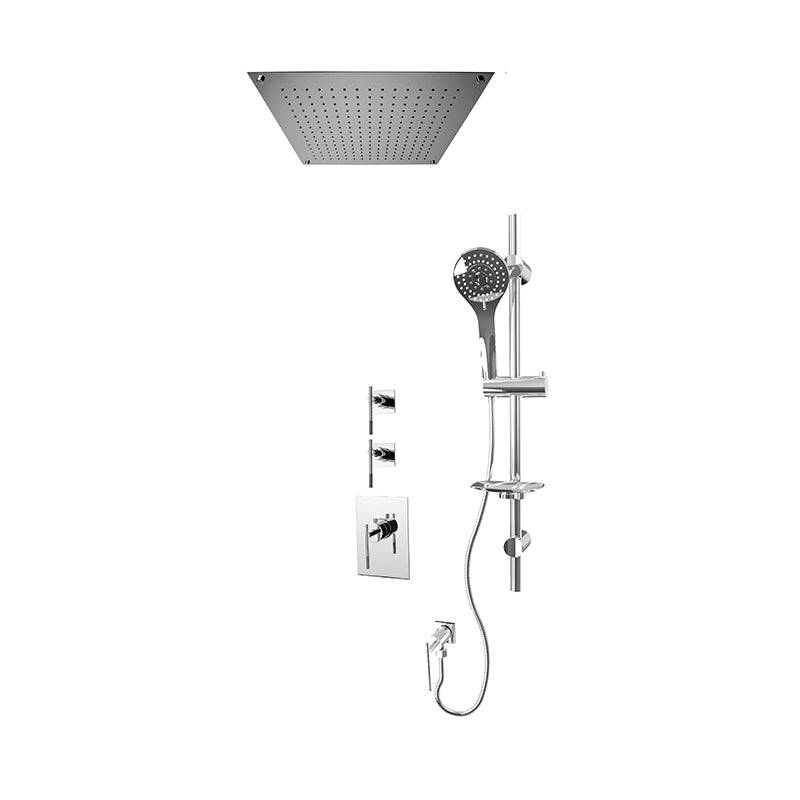 Rubi 3/4 Inch Thermostatic Shower Kit With Built-in Shower Head - Chrome - Renoz