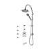 Rubi 3/4 Inch Thermostatic Shower Kit With Round Shower Head, Body Jet and Tub Filler - Chrome - Renoz