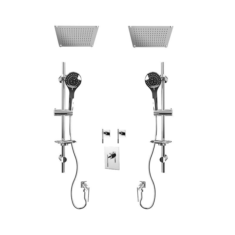 Rubi 3/4 Inch Dual Thermostatic Shower Kit With Built-in Shower Head - Chrome - Renoz