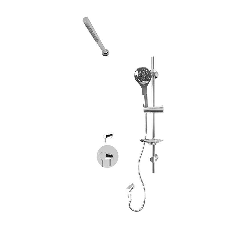 Rubi Vertigo 3/4 Inch Thermostatic Shower Kit With Wall Mount Straight Shower Head - Chrome - Renoz
