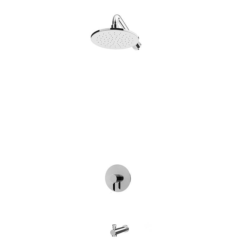 Rubi Vertigo C Pressure Balanced Shower Kit With Wall Mount Round Shower Head - Chrome - Renoz
