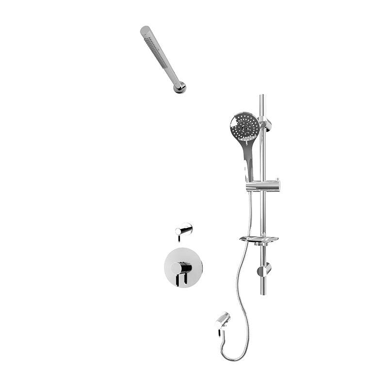 Rubi Vertigo C 3/4 Inch Thermostatic Shower Kit With Straight Wall Mount Shower Head - Chrome - Renoz