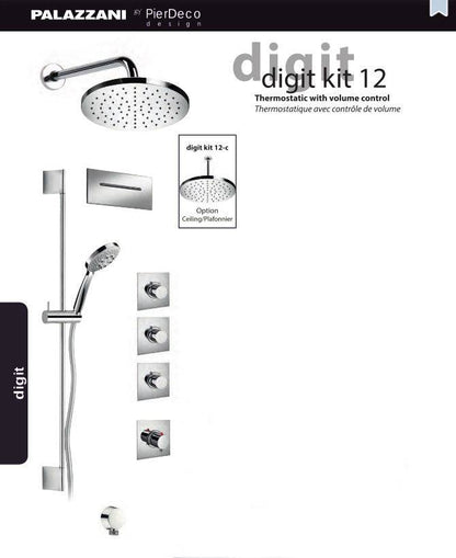 PierDeco Palazzani Digit Kit 12 Shower Kit - Renoz