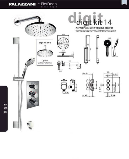 PierDeco Palazzani Digit Kit 14 Shower Kit