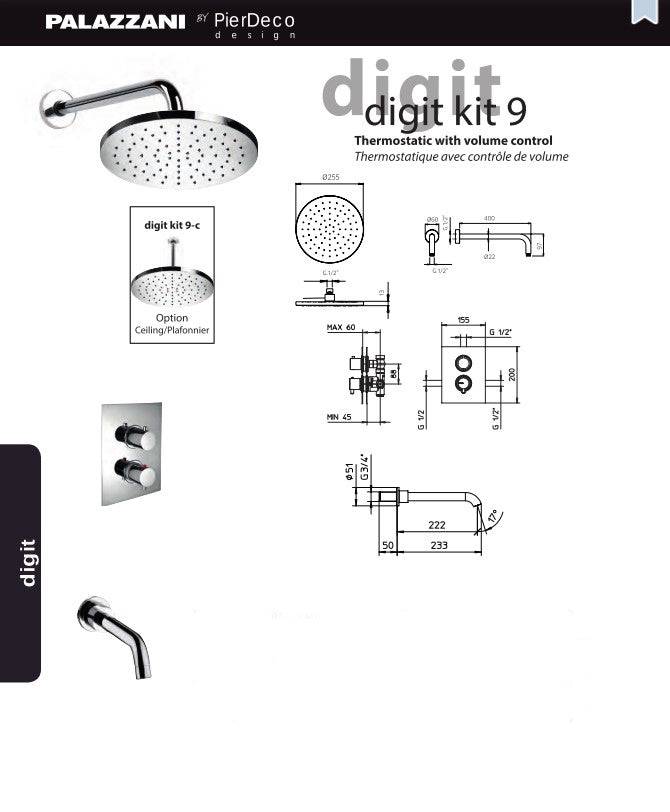 PierDeco Palazzani Digit Kit 9 Shower Kit