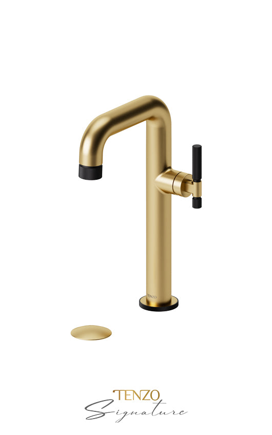 Tenzo BELLACIO-F 10H Tall Single Hole Lavatory Faucet With Drain