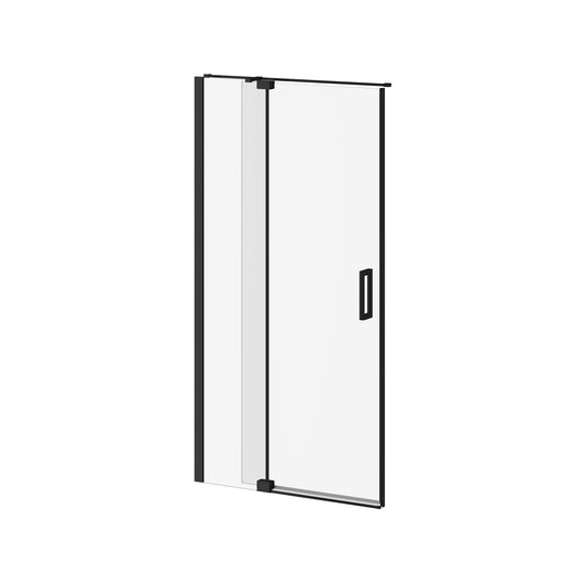 Kalia DISTINK 42" x 77" 2-Panel Pivot Shower Door for Alcove Inst. (Reversible) Matte Black Clear Dura Clean Glass
