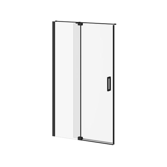 Kalia DISTINK 48" x 77" 2-Panel Pivot Shower Door for Alcove Inst. (Reversible) Matte Black Clear Dura Clean Glass