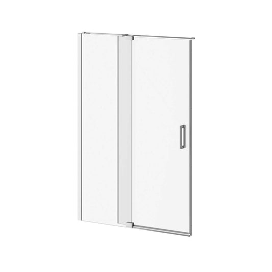 Kalia DISTINK 54" x 77" 2-Panel Pivot Shower Door for Alcove Inst. (Reversible) Chrome Clear Dura Clean Glass