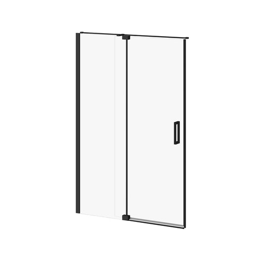 Kalia DISTINK 54" x 77" 2-Panel Pivot Shower Door for Alcove Inst. (Reversible) Matte Black Clear Dura Clean Glass