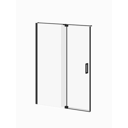 Kalia DISTINK 60" x 77" 2-Panel Pivot Shower Door for Alcove Inst. (Reversible) Matte Black Clear Duraclean Glass
