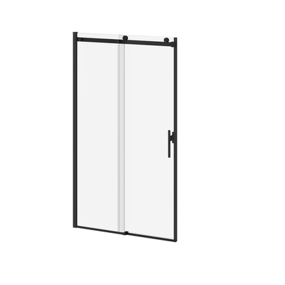 Kalia KONCEPT EVO 48" x 77" Sliding Shower Door Duraclean Glass with Fixed Panel and Mobile Panel for Alcove Installation (Reversible) Matte Black