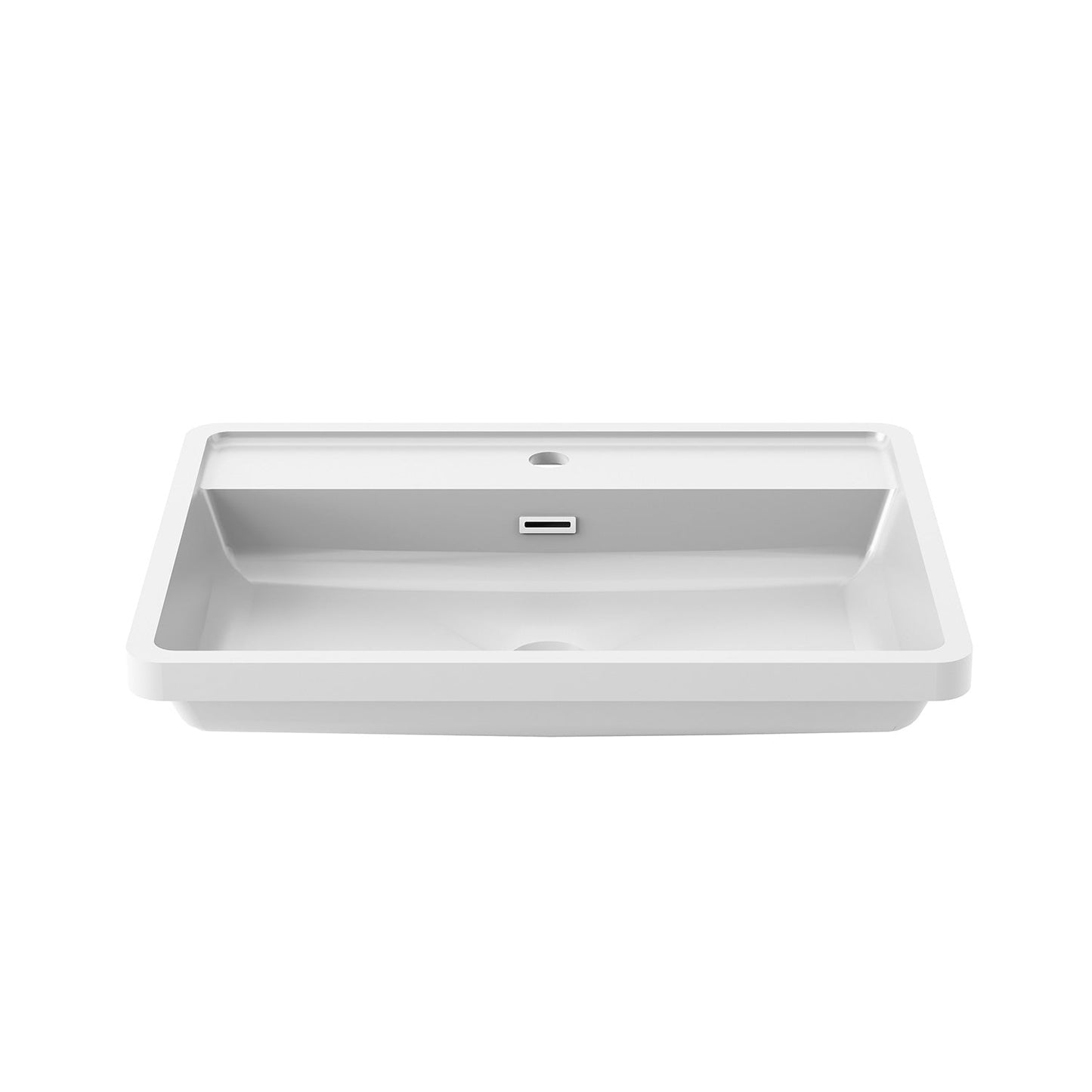 Kalia EKLA 25" x 18.5" x 1.25" Bathroom Sink for Single Hole Faucet - White Castylat