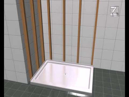 Receveur de douche Zitta carré drain de coin droit 36" x 36" base de douche blanc