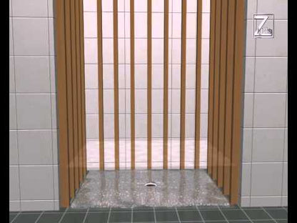 ZITTA Base de douche rectangulaire en coin 48'' x 36'' sans fuite, côté droit, drain central
